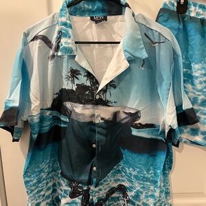 Tropical Ocean Scene Men's Shirt and Swim Shorts by MAN